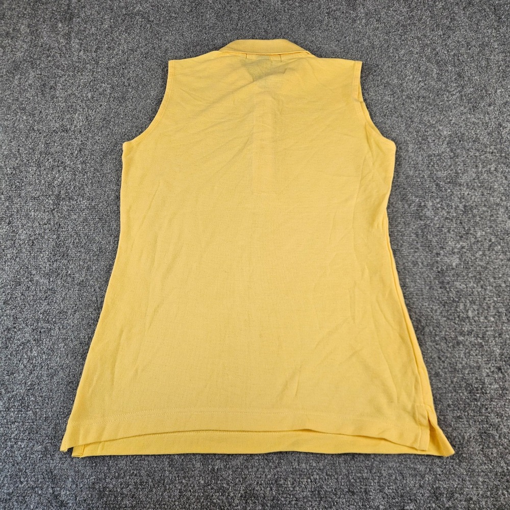 Cross Creek Womens Sleeveless Polo Shirt Yellow Cotton Pique Golf Top Size S - Picture 4 of 4